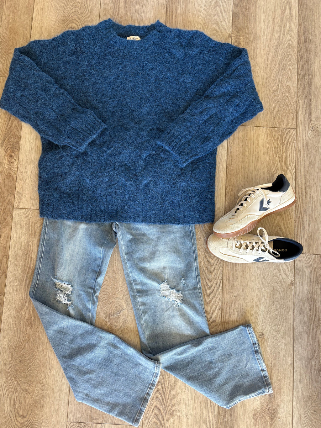 Delilah Full Size Distressed High Rise Straight Jeans