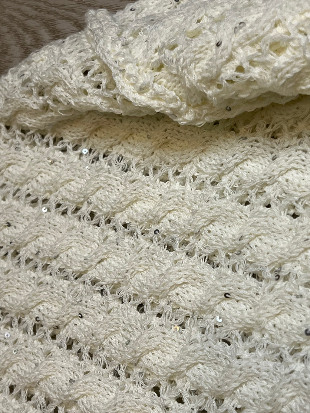 Kyla Cable-Knit Openwork Round Neck Cropped Sweater