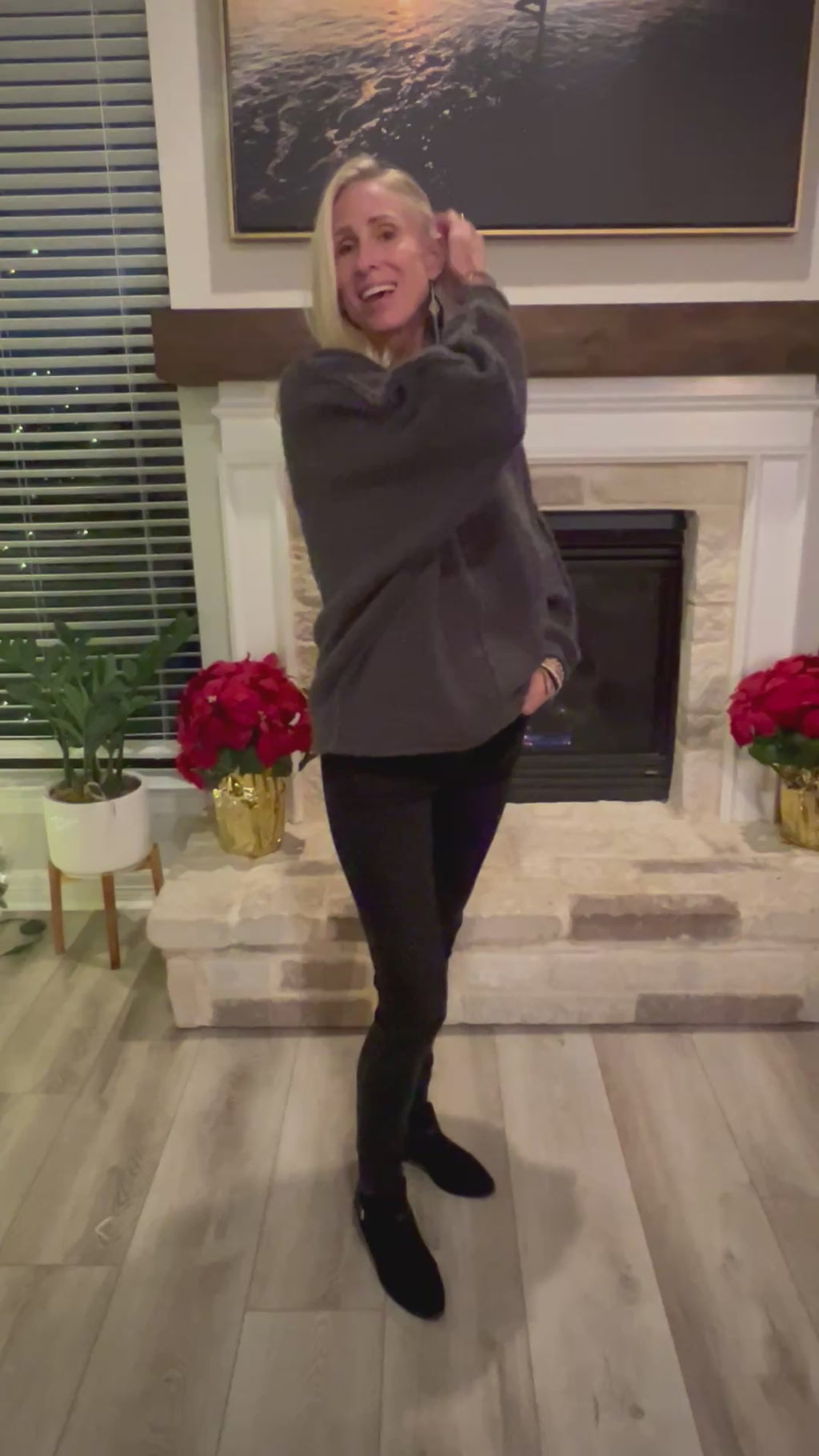Charlie Boucle Sweater in Olive Green