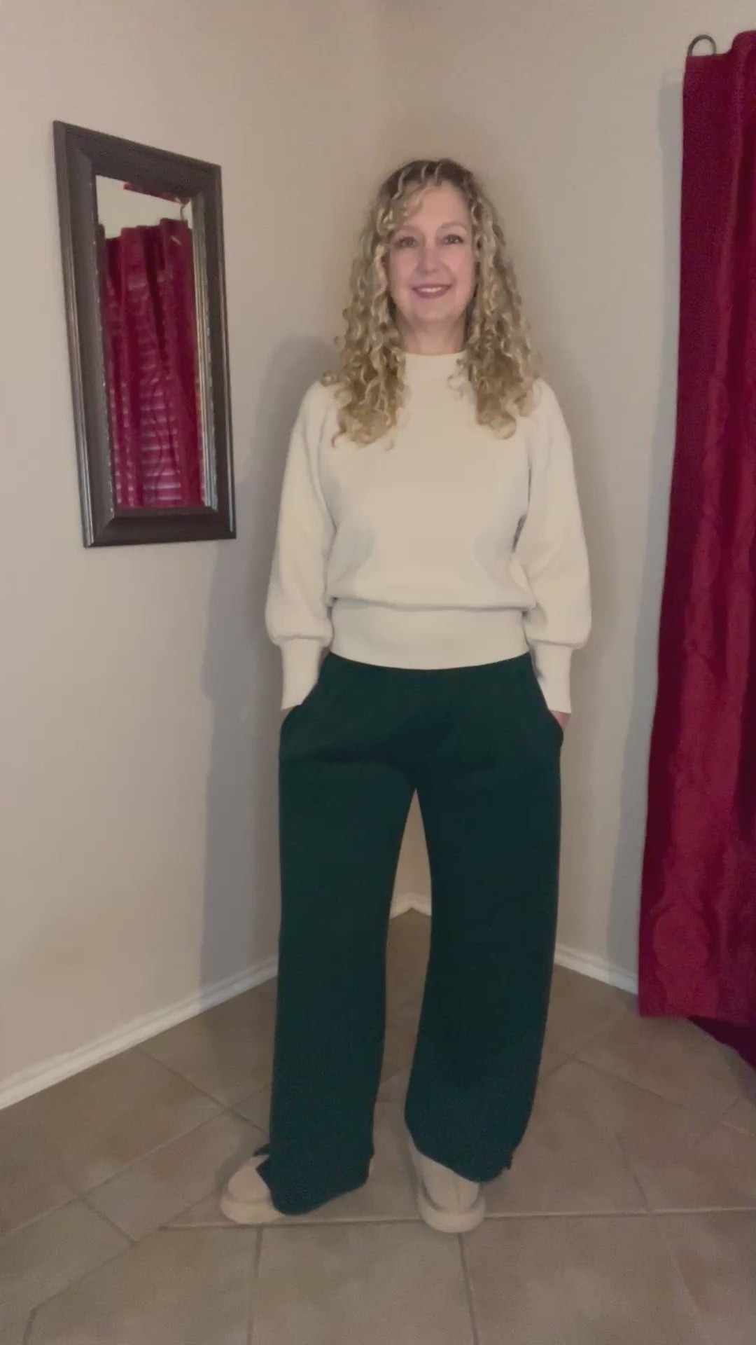 Riley Viscose Mock Neck Exposed Seam Sweater in Off White